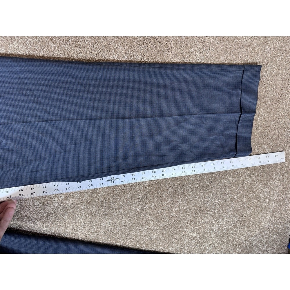 Ralph Lauren Dress Pants Men's 36 x 32 Blue Check‎ Pleated Cuffed Slacks - Picture 5 of 10